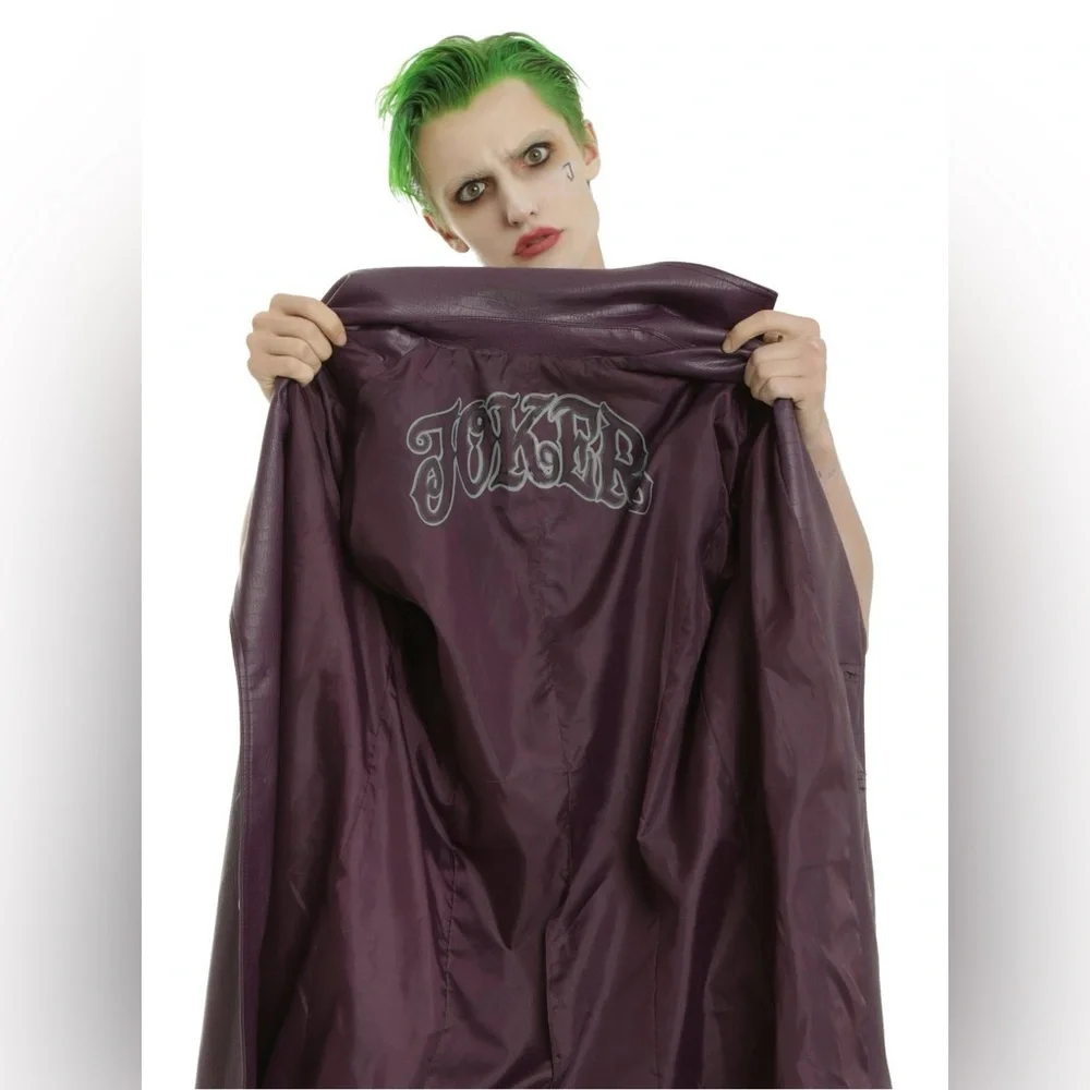 Hot Topic Suicide Squad Joker Purple Trench Coat - Picture 3 of 14